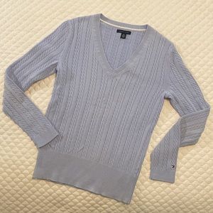 Tommy Hilfiger light blueish V-neck Pullover sweater S/P very good preowned